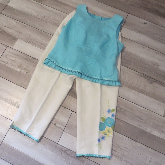 Plaza South Pants - Plaza South Beaded Womens Crop Pants and Top